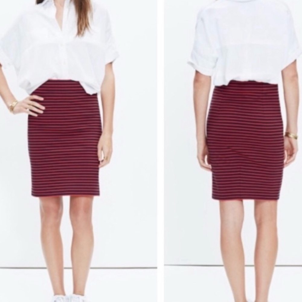 Madewell High Waist Striped Pencil Skirt
